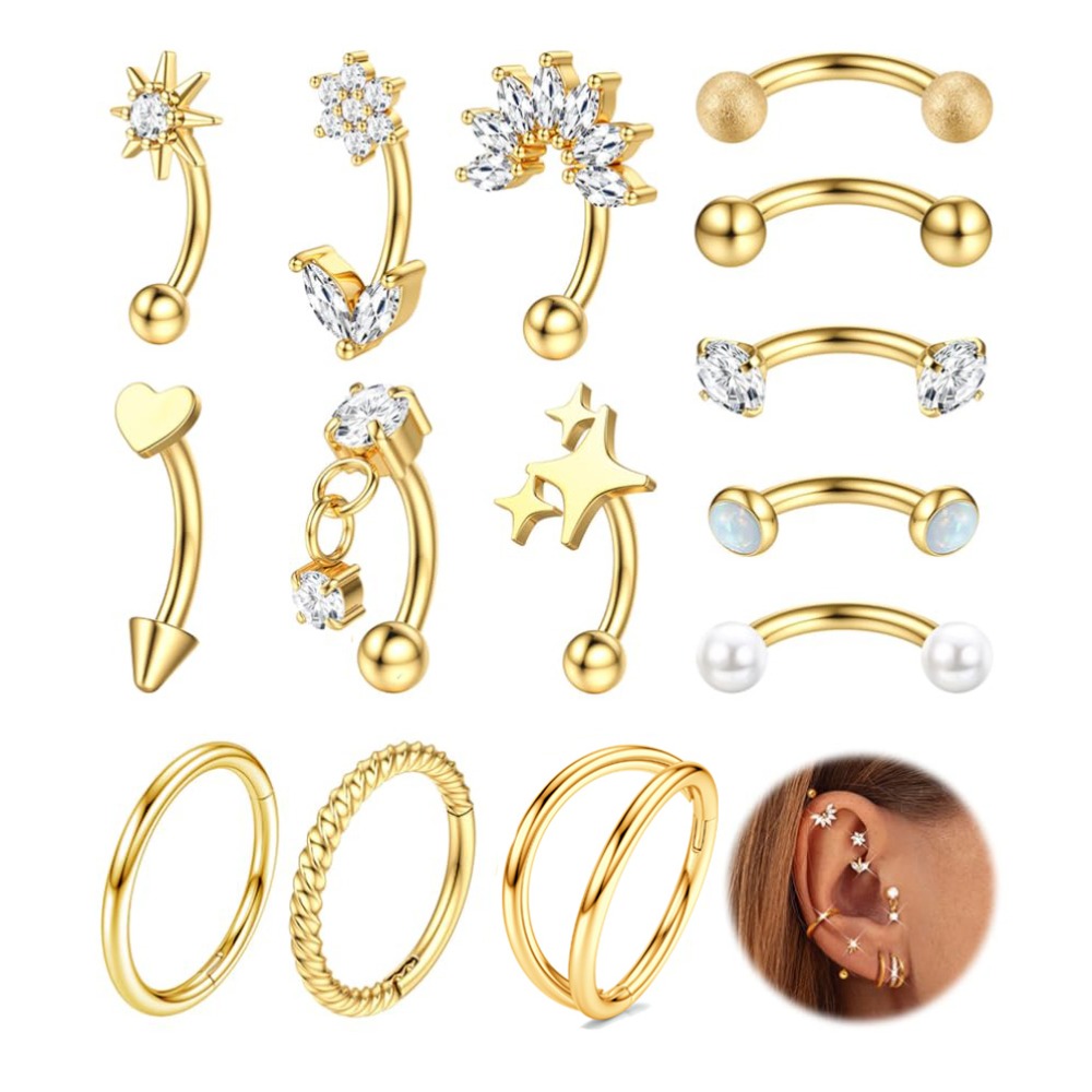 Body Jewelry Barbell - Drperfect 1PC Rook Eyebrow Piercing 16G