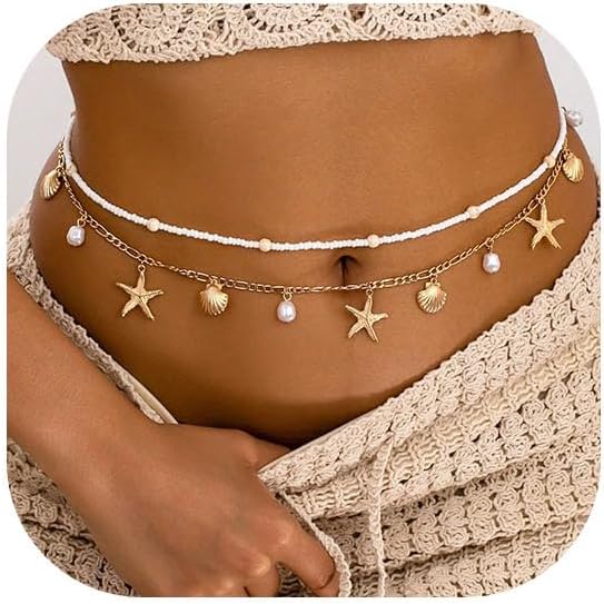 Body Jewelry Online - Starfish Waist Chain Women Adjustable Layered