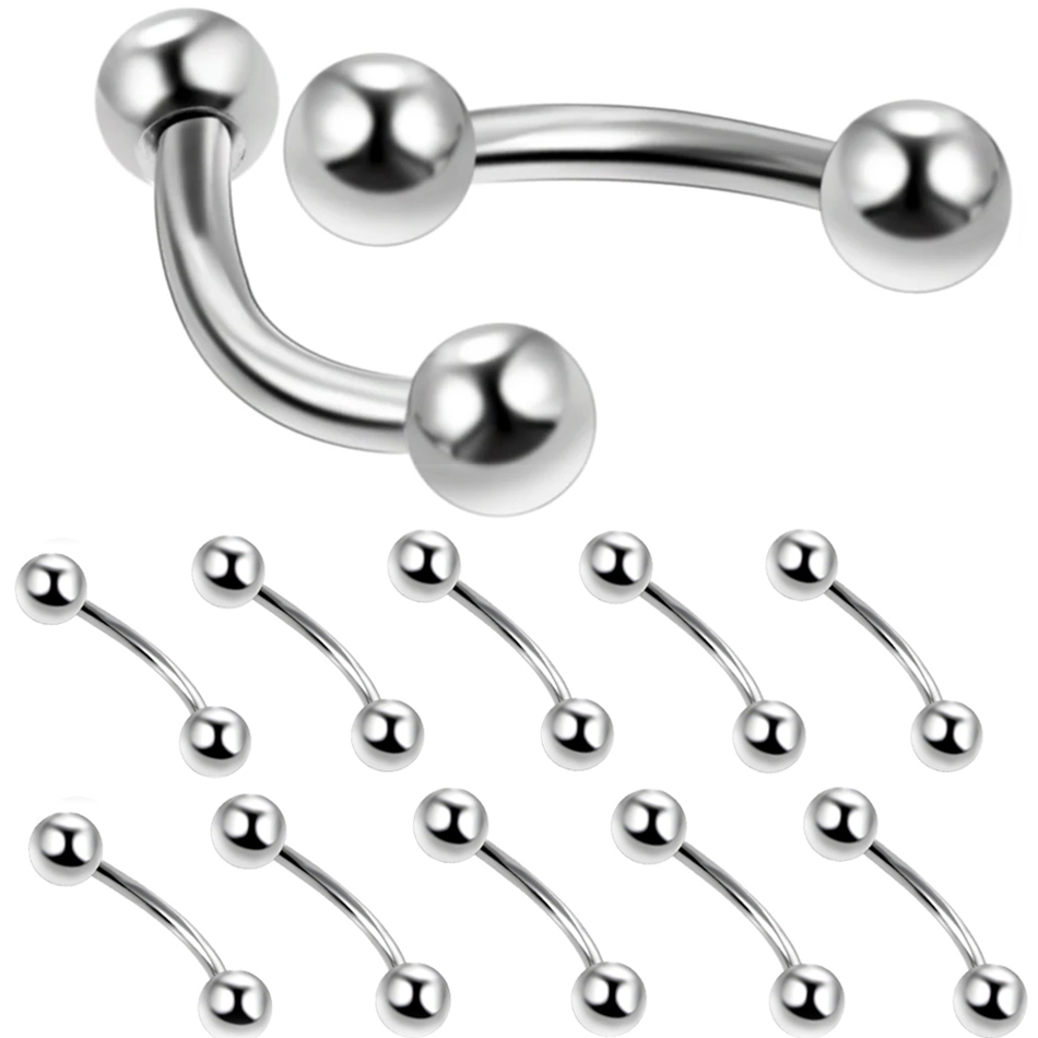 Body Jewelry Barbell - 10Pcs/lot Steel Eyebrow Banana Piercing Ring