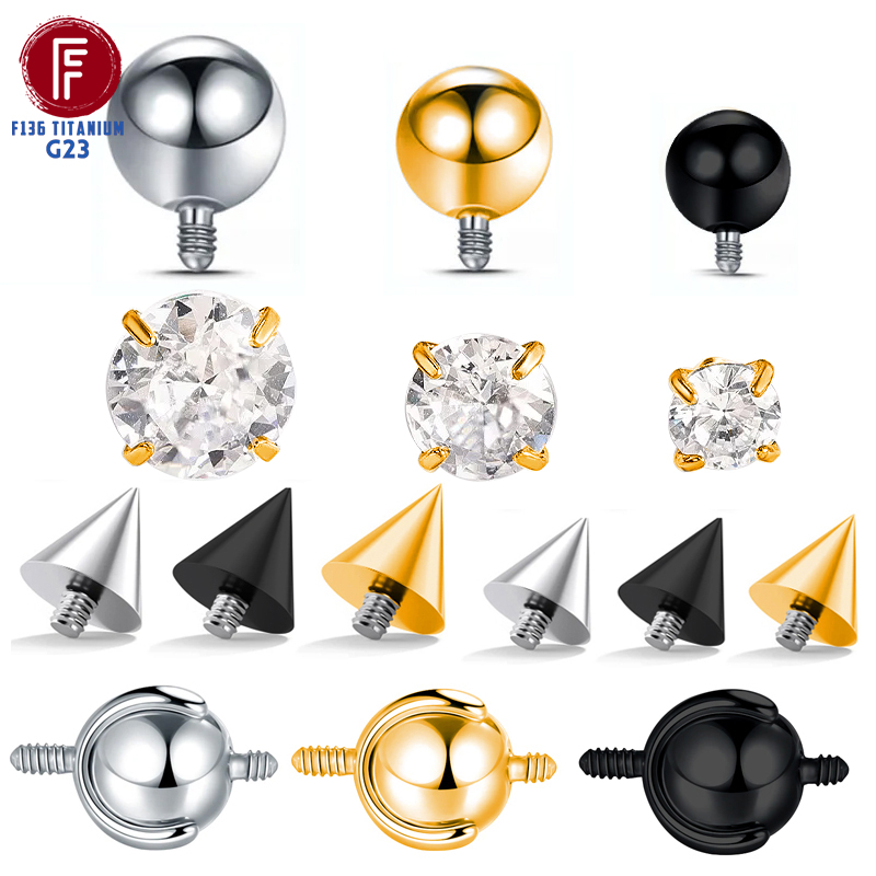 Body Jewelry Barbell - 10pcs F136 Titanium Conical Piercing 3-5mm