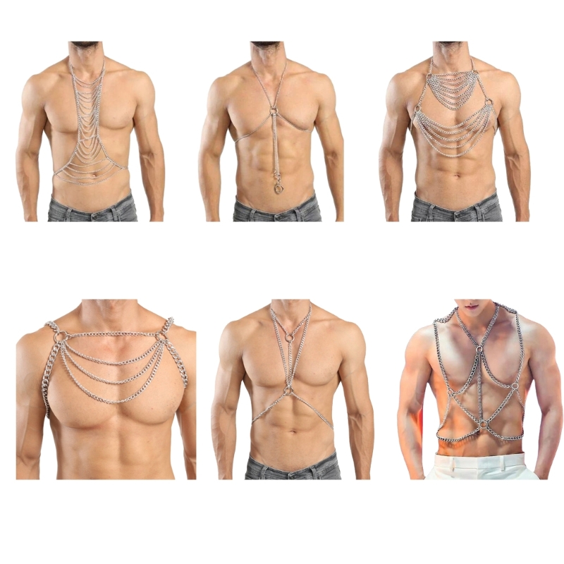 Body Jewelry Harness - Body Chain Harness for Men Adjustable,