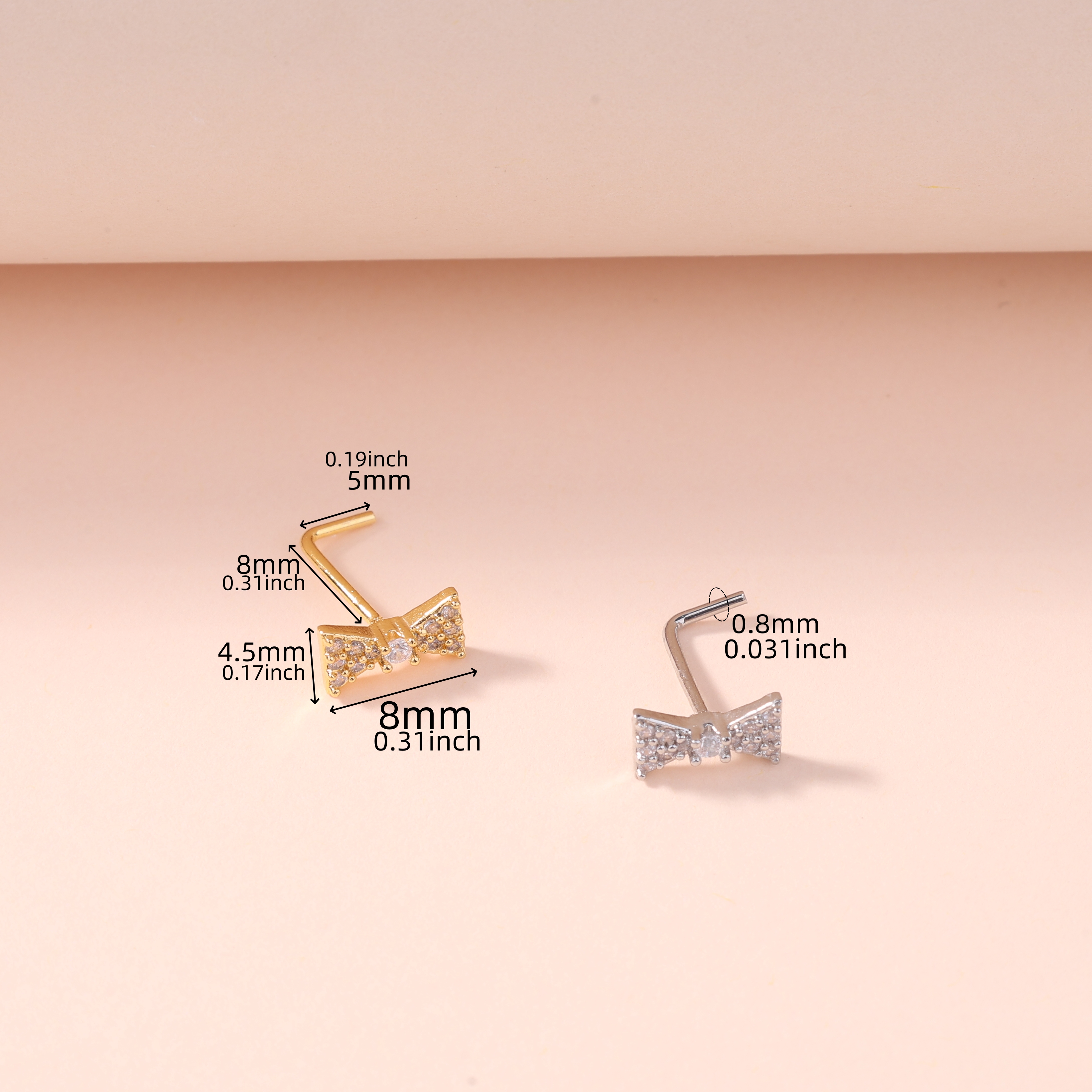 1Pcs Nose Stud Rings L Screw S - Body Jewelry Online incelemesi ve fiyatı