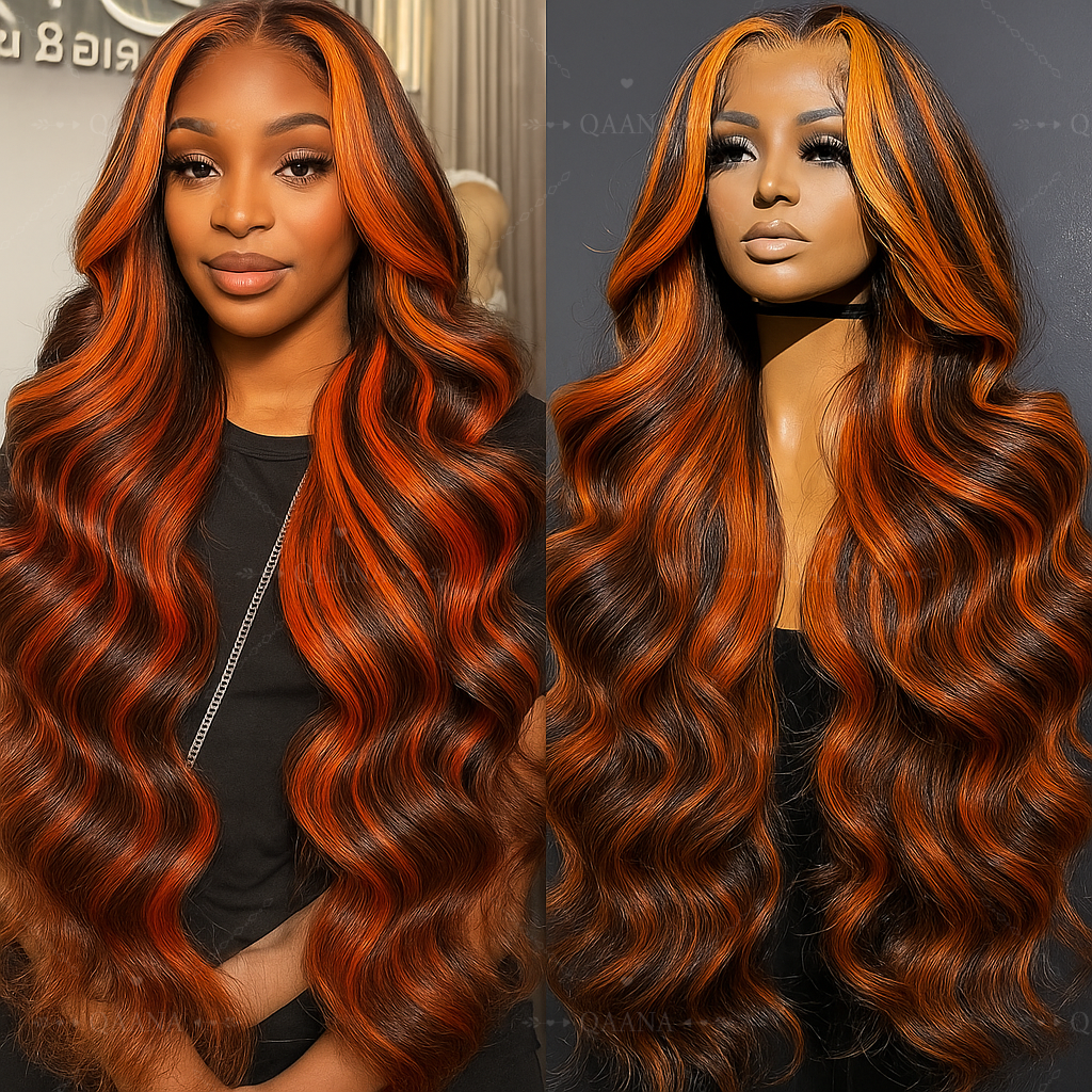 Brown Ginger Highlight Wigs Hu - Body Jewelry Underwear incelemesi ve fiyatı