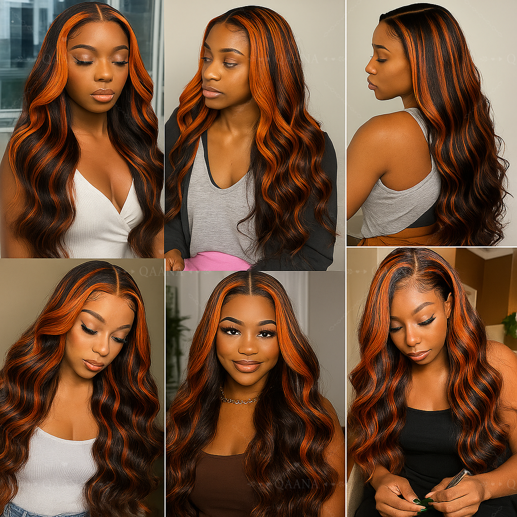 Brown Ginger Highlight Wigs Hu - Body Jewelry Underwear incelemesi ve fiyatı