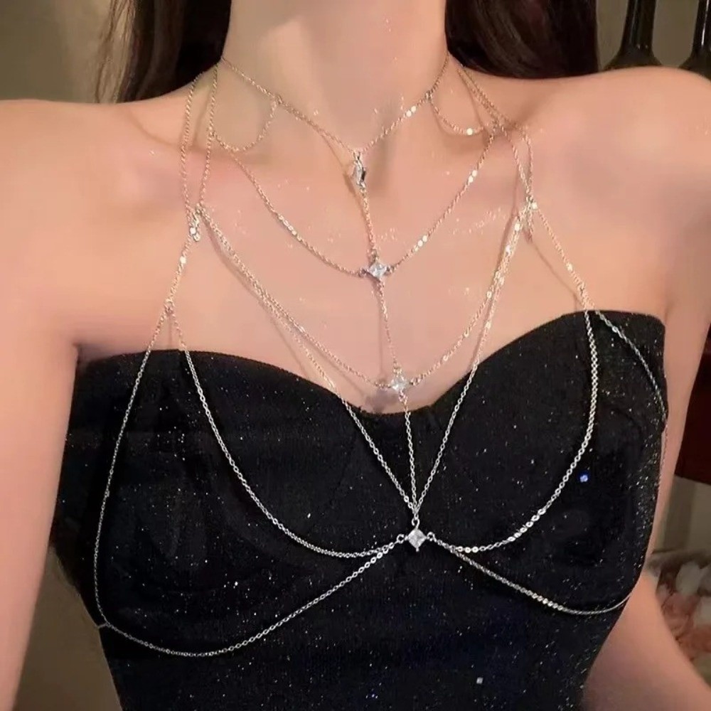 Glitter Rhinestone Bust Chain  - Body Jewelry Luxury incelemesi ve fiyatı
