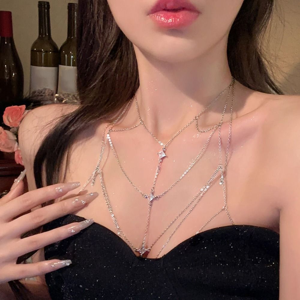 Glitter Rhinestone Bust Chain  - Body Jewelry Luxury incelemesi ve fiyatı