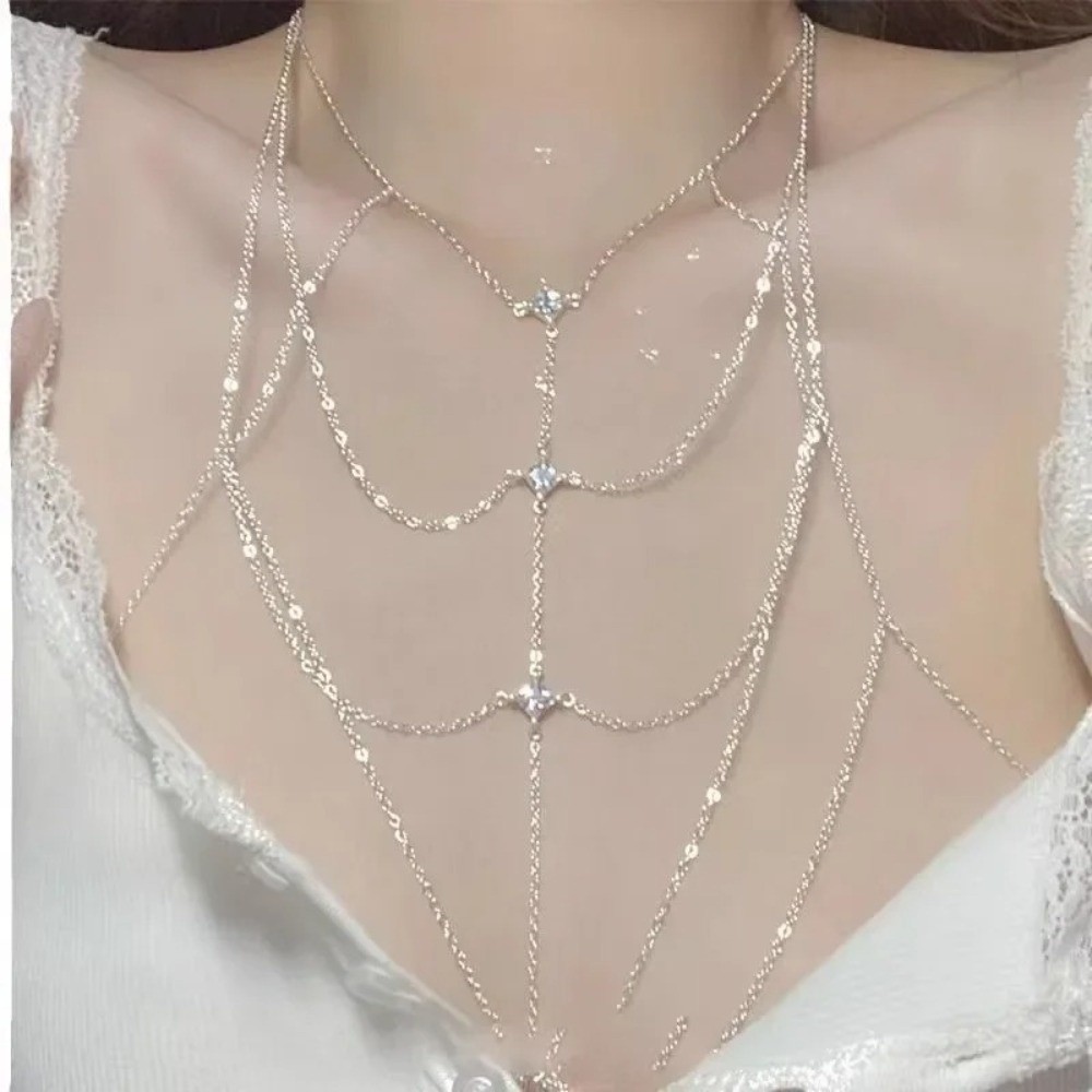 Glitter Rhinestone Bust Chain  - Body Jewelry Luxury incelemesi ve fiyatı