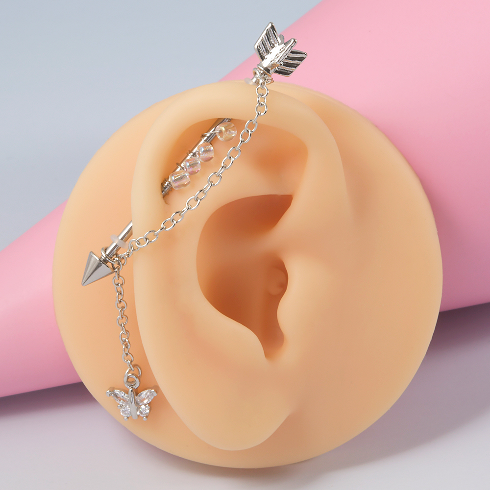 1PC 14G 1.6*38mm CZ Industrial - Body Jewelry Industrial incelemesi ve fiyatı