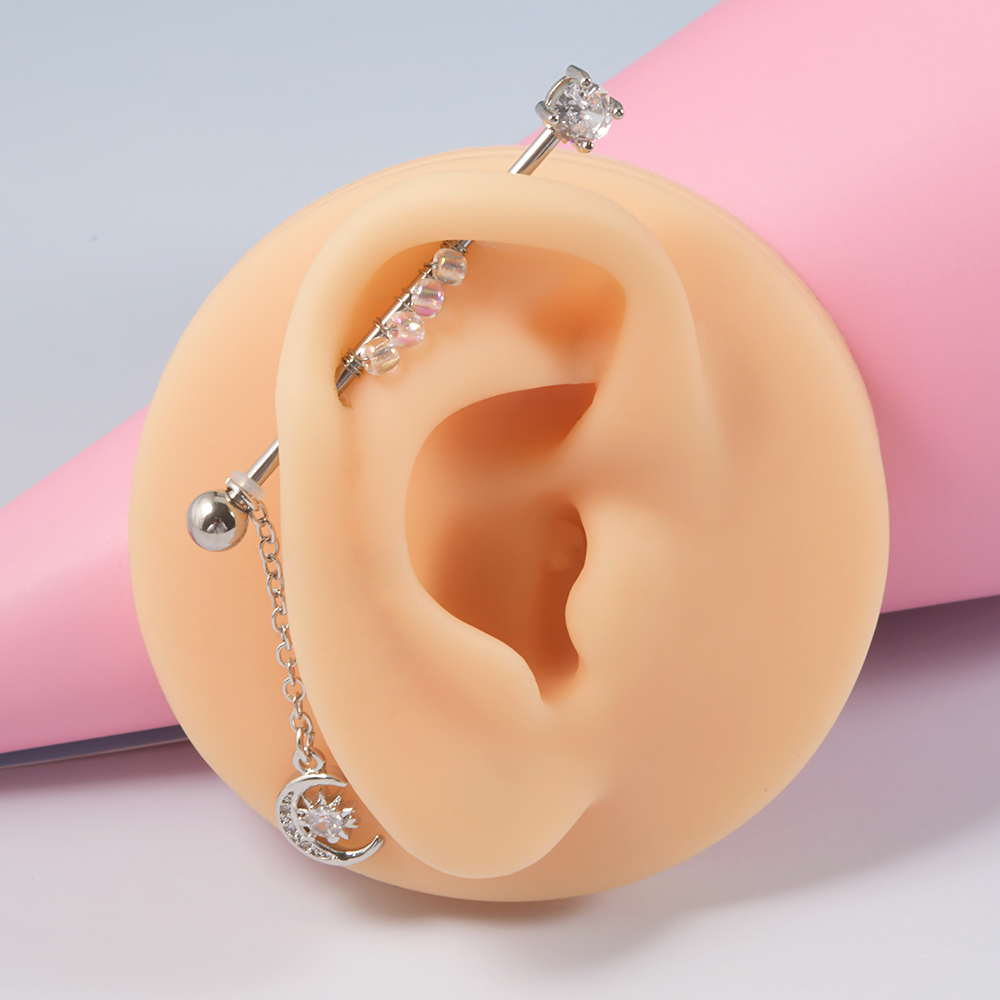 1PC 14G 1.6*38mm CZ Industrial - Body Jewelry Industrial incelemesi ve fiyatı