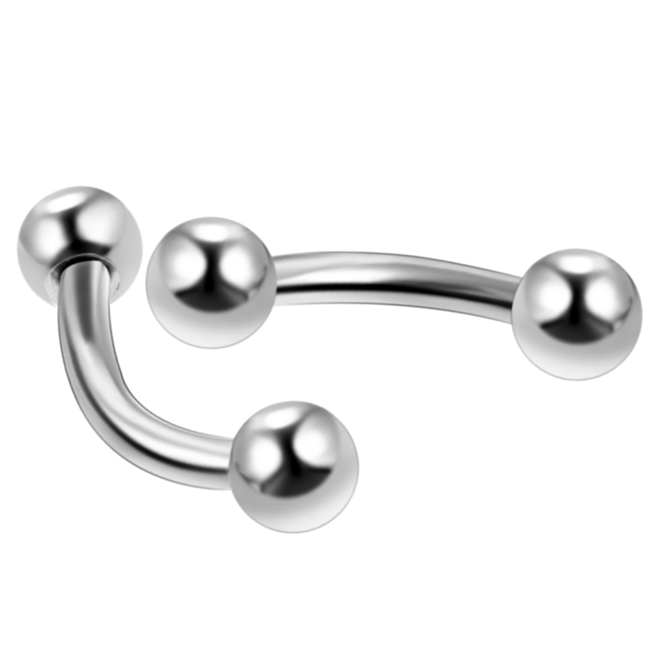10Pcs/lot Steel Eyebrow Banana - Body Jewelry Barbell incelemesi ve fiyatı