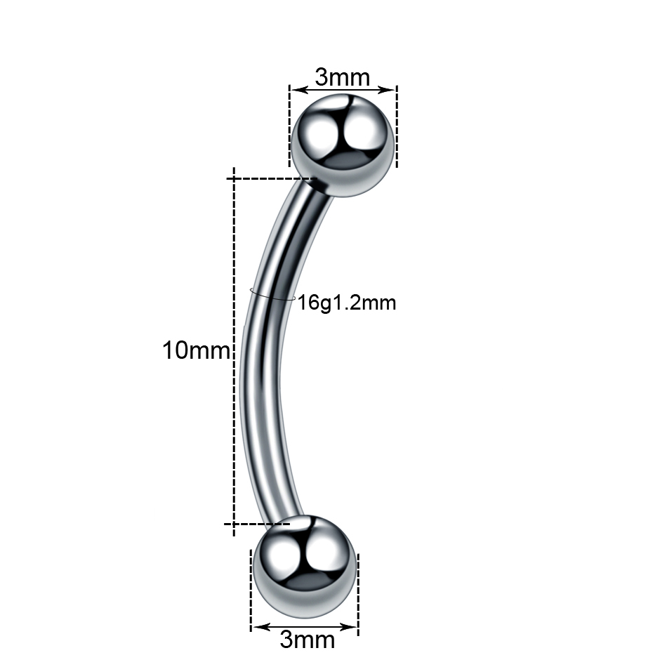 10Pcs/lot Steel Eyebrow Banana - Body Jewelry Barbell incelemesi ve fiyatı