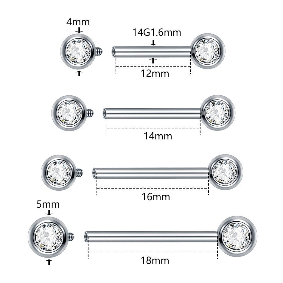 1/5PCS Titanium Internally Thr - Body Jewelry Barbell incelemesi ve fiyatı