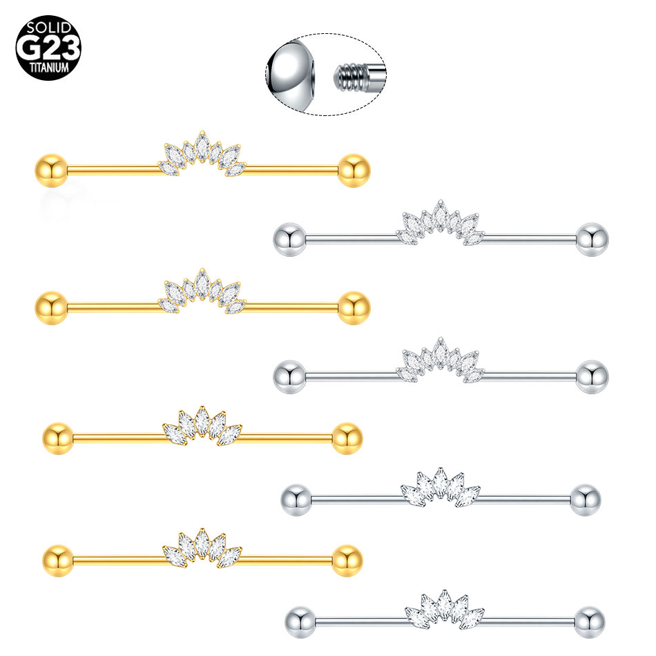 1/5PCS Titanium 14G CZ Industr - Industrial Barbell Long incelemesi ve fiyatı