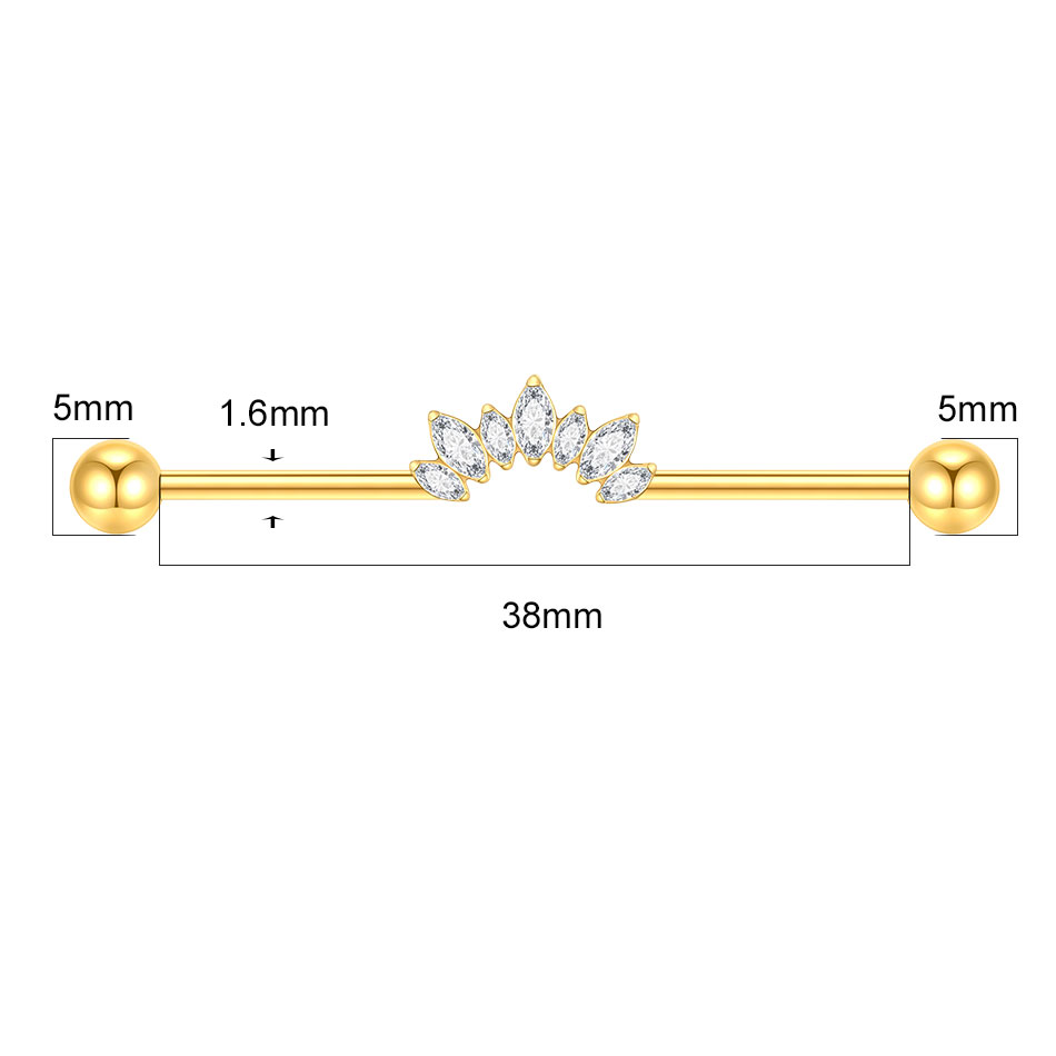 1/5PCS Titanium 14G CZ Industr - Industrial Barbell Long incelemesi ve fiyatı