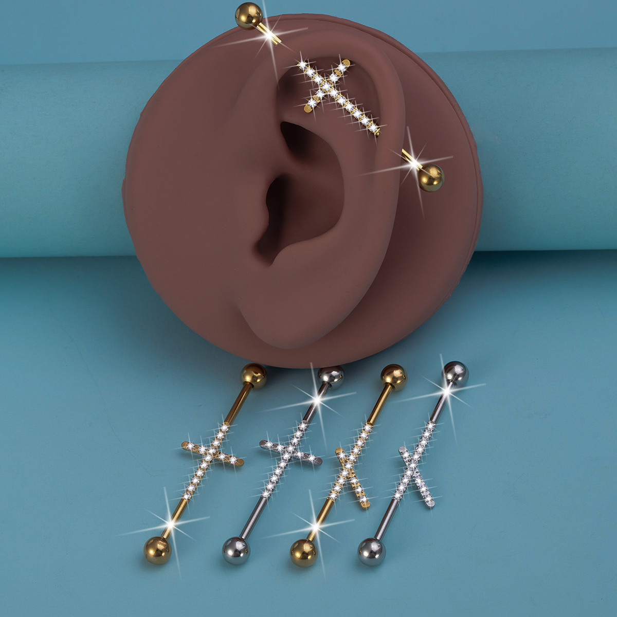 1pc Zirconia Industrial Pierci - Body Jewelry Industrial incelemesi ve fiyatı