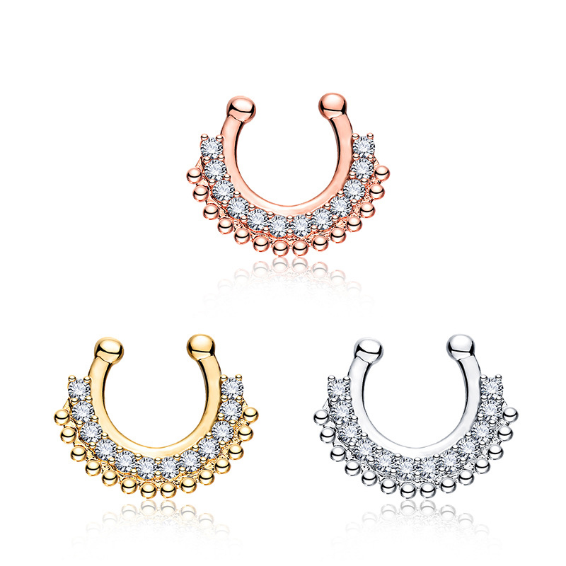 1PCS U-type Fake Septum Clicke - Body Jewelry Types incelemesi ve fiyatı