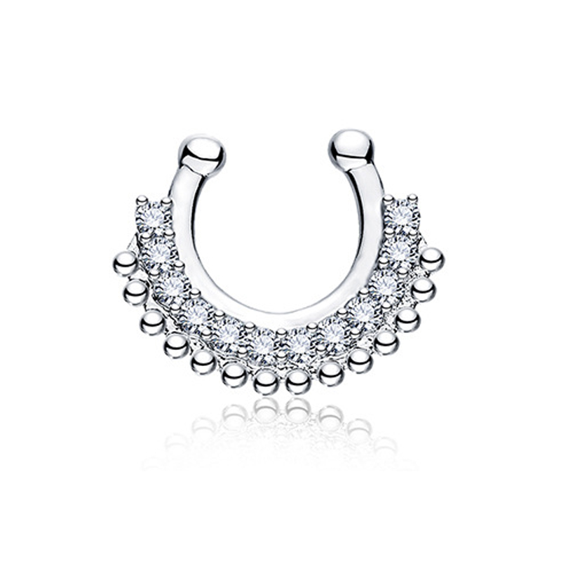 1PCS U-type Fake Septum Clicke - Body Jewelry Types incelemesi ve fiyatı