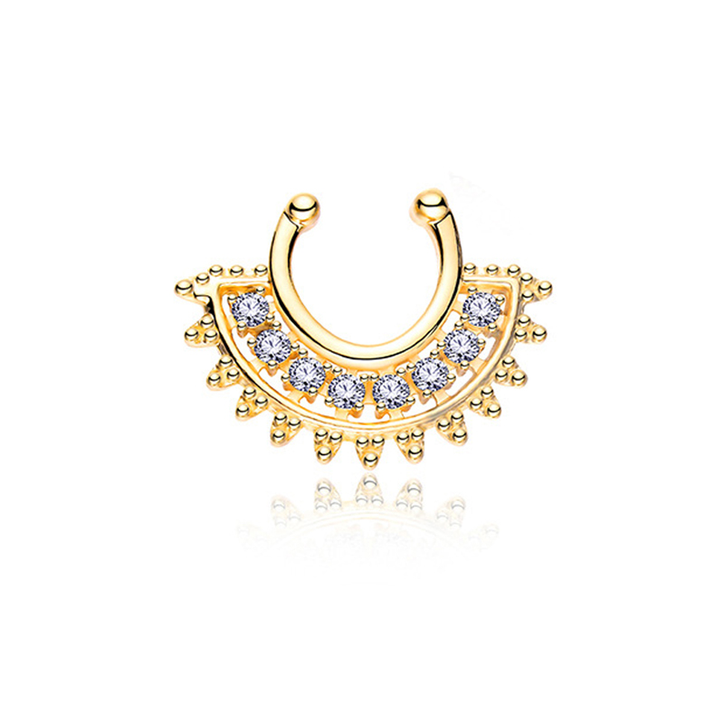 1PCS U-type Fake Septum Clicke - Body Jewelry Types incelemesi ve fiyatı