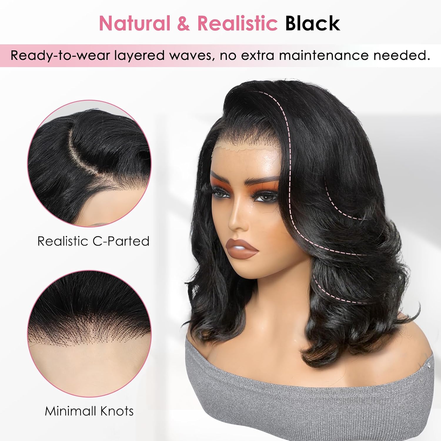 5X5 4X4 Glueless Body Wave Bob - Body Jewelry Underwear incelemesi ve fiyatı