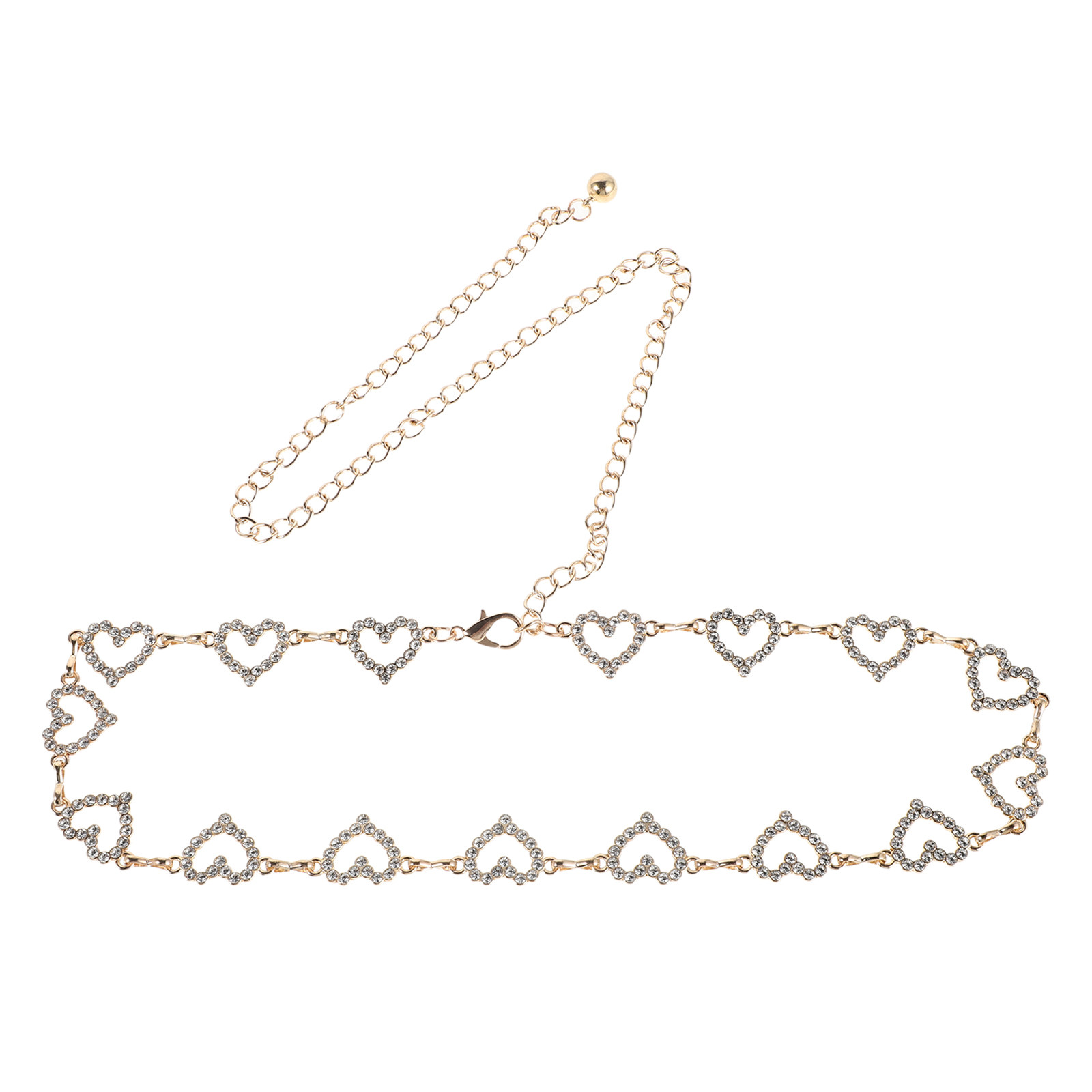 Women Heart Rhinestone Waist C - Body Jewelry Chains incelemesi ve fiyatı