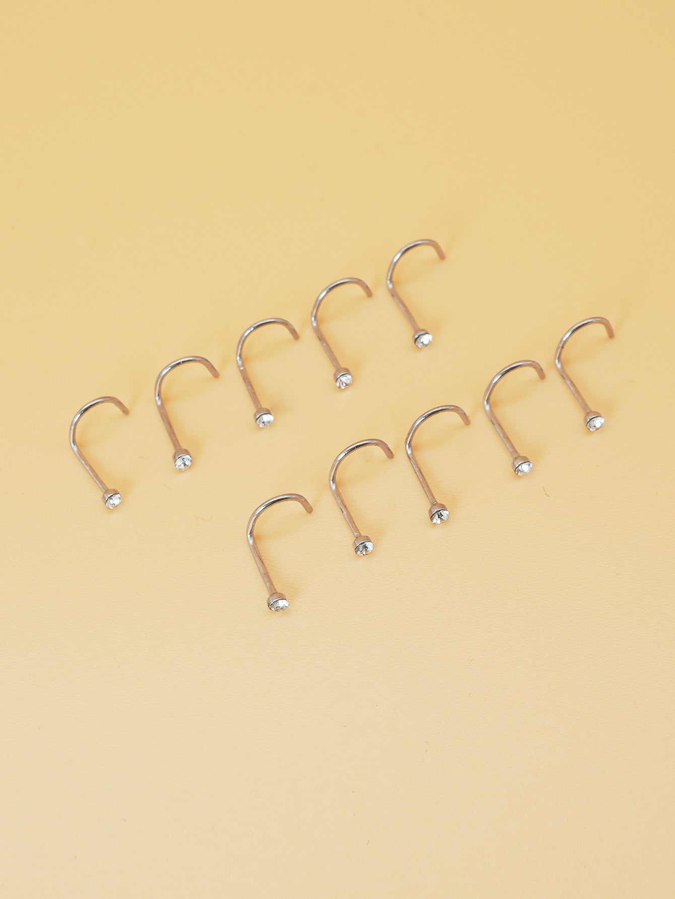 10pcs Stainless Steel Rhinesto - Body Jewelry Barbell incelemesi ve fiyatı
