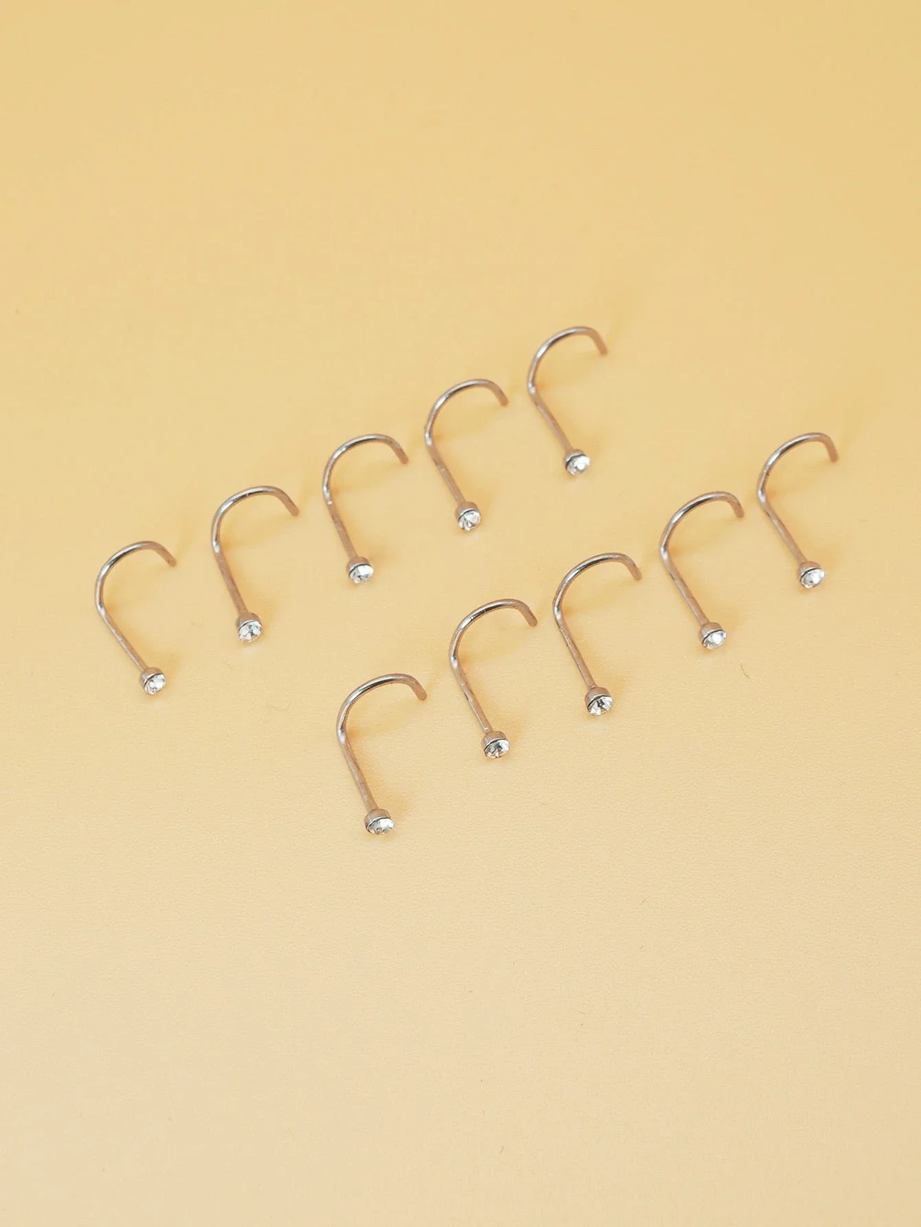 10pcs Stainless Steel Rhinesto - Body Jewelry Barbell incelemesi ve fiyatı
