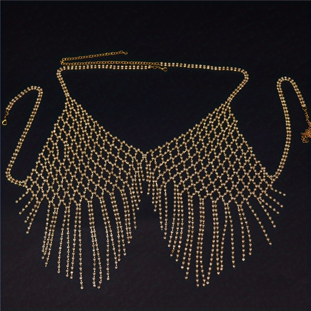 Sexy Shiny Mesh Crystal Bra Ch - Body Jewelry Luxury incelemesi ve fiyatı