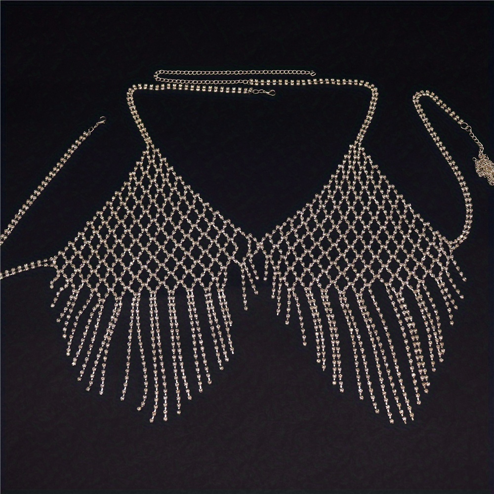 Sexy Shiny Mesh Crystal Bra Ch - Body Jewelry Luxury incelemesi ve fiyatı