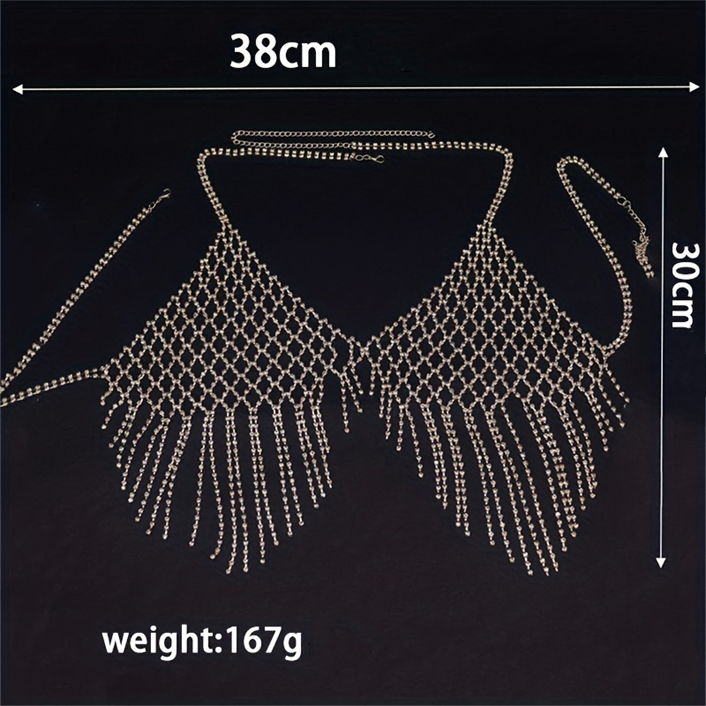 Sexy Shiny Mesh Crystal Bra Ch - Body Jewelry Luxury incelemesi ve fiyatı