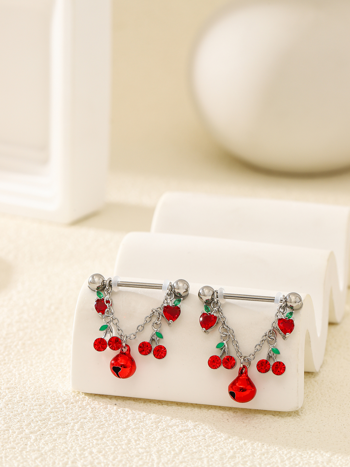 2pcs Fashionable And Cute Frui - Body Jewelry Nipple Chain incelemesi ve fiyatı
