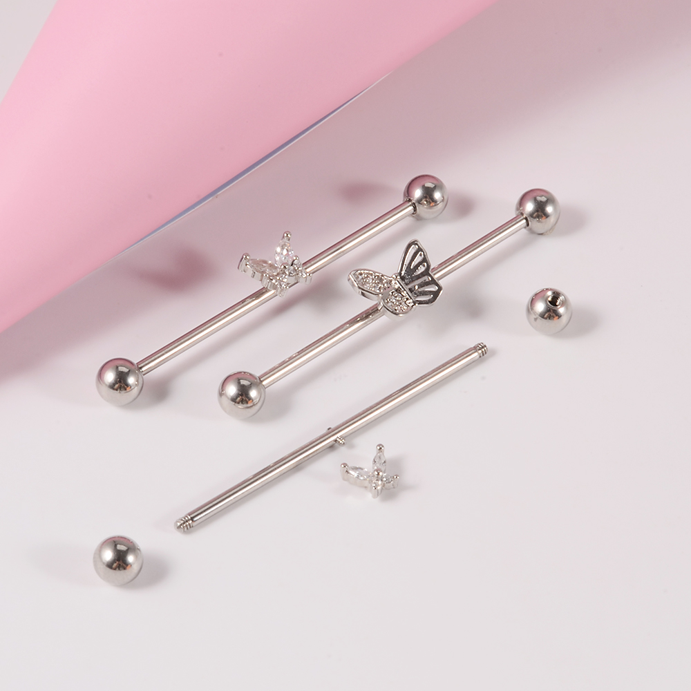 1PC 316L Surgical Steel 14G Sn - Body Jewelry Industrial incelemesi ve fiyatı