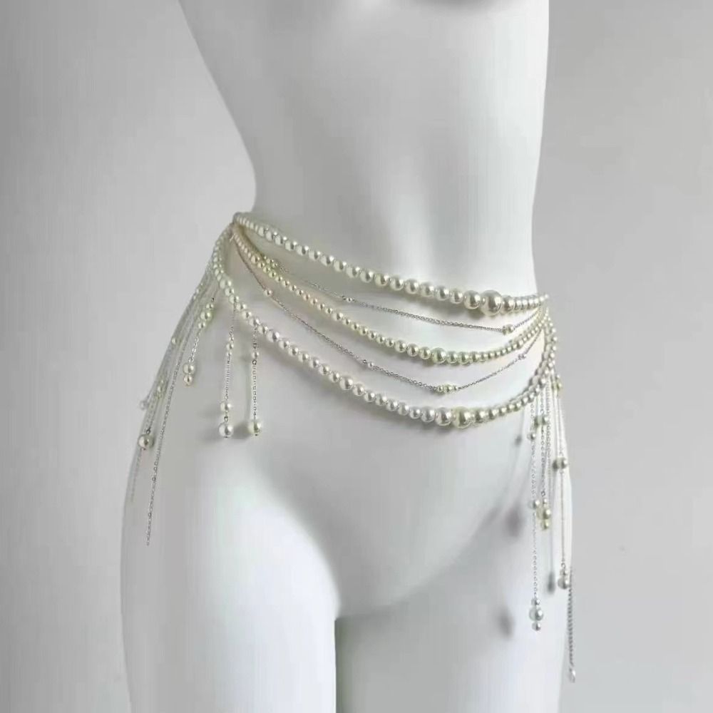 Fashion Women's Pearl Waist Ch - Body Jewelry Chains incelemesi ve fiyatı