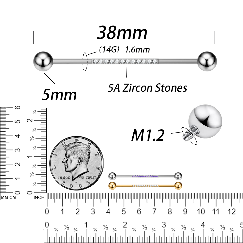 G23 Titanium Body Piercing Jew - Industrial Barbell Long incelemesi ve fiyatı