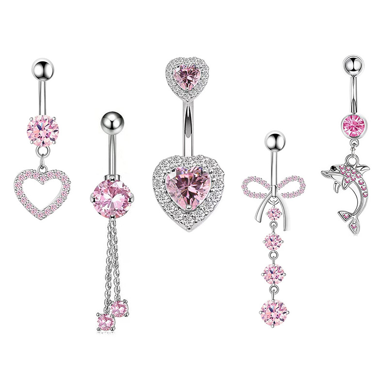 1PCS Pink Crown Belly Button R - Body Jewelry Barbell incelemesi ve fiyatı