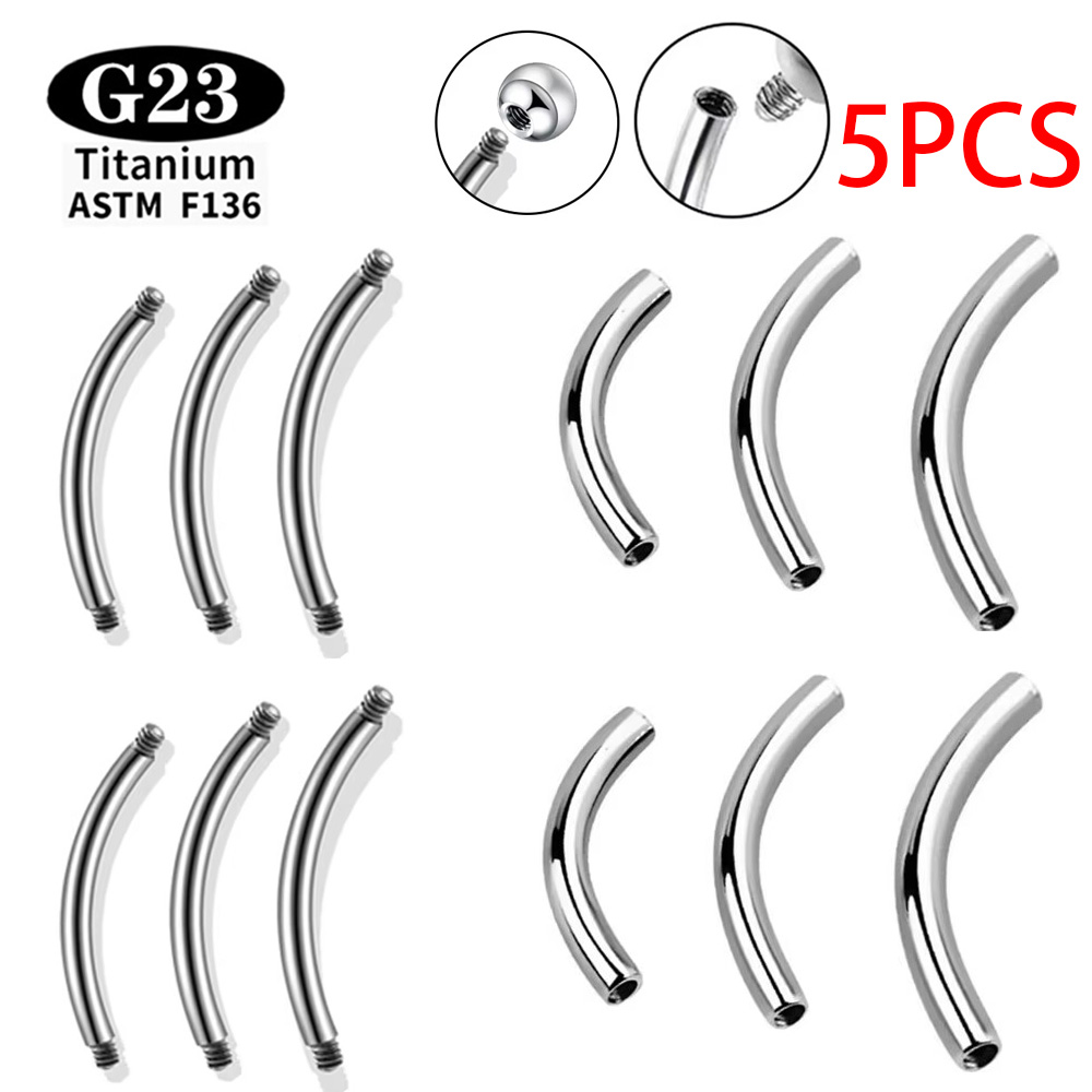 5 Pcs/Lot ASTM F136 Titanium I - Body Jewelry Barbell incelemesi ve fiyatı