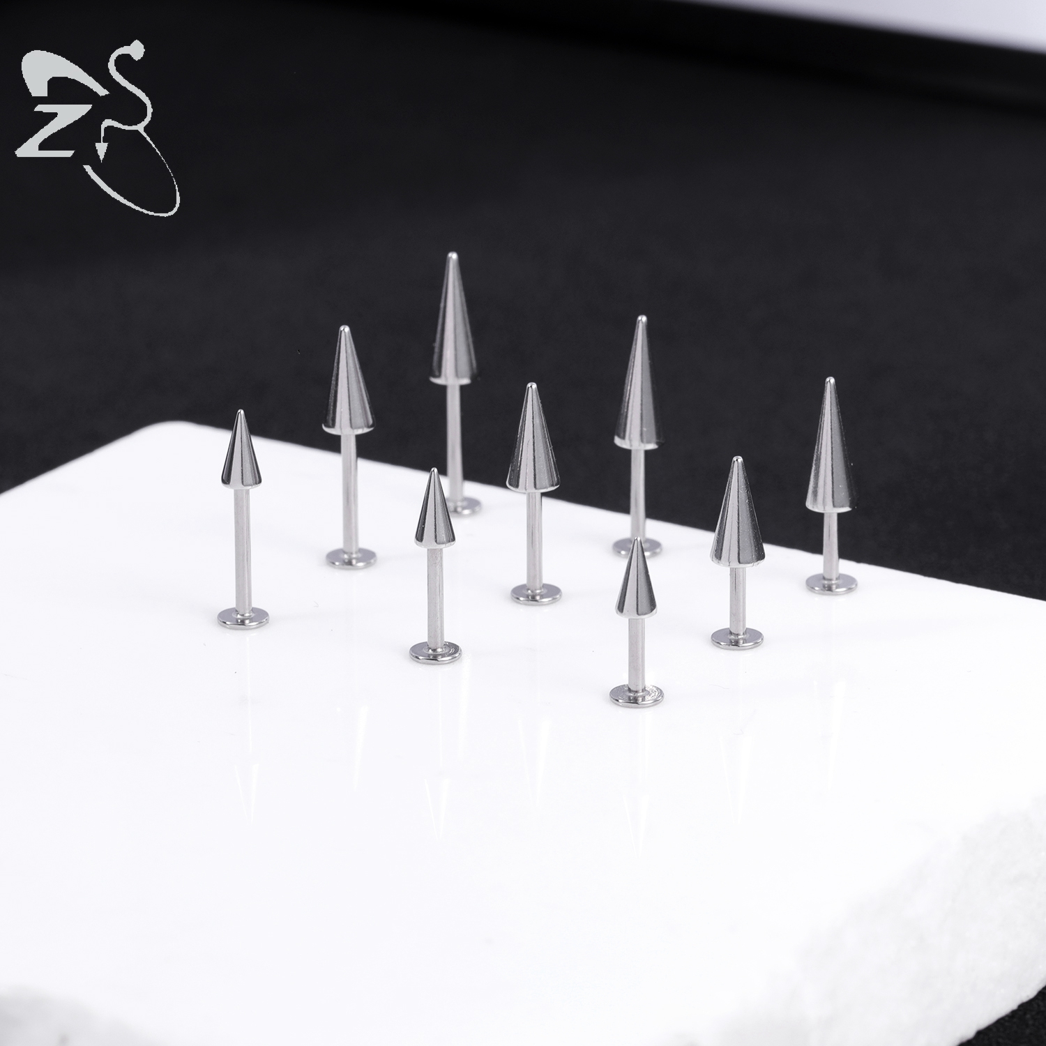 ZS 3pcs/lot 16g Cone Spike Lab - Body Jewelry Barbell incelemesi ve fiyatı