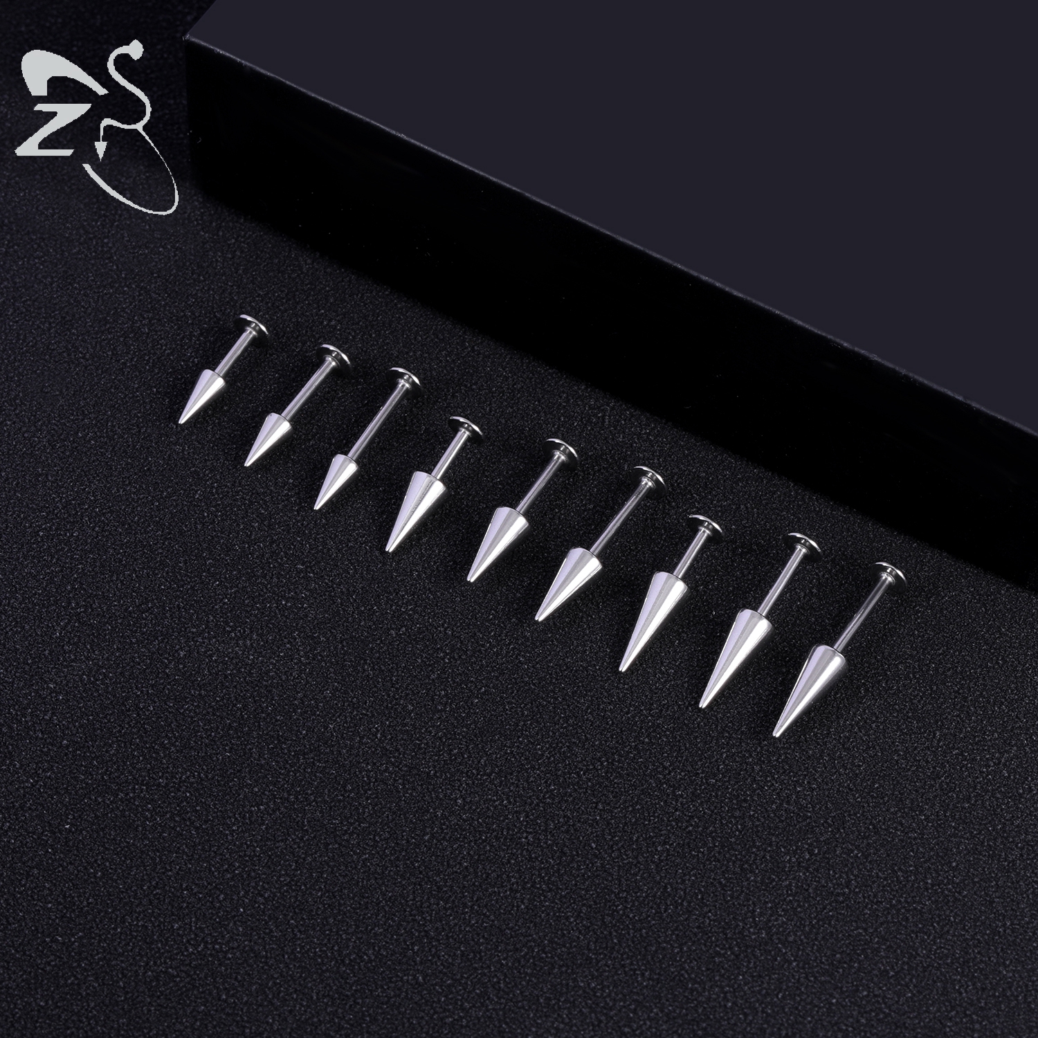 ZS 3pcs/lot 16g Cone Spike Lab - Body Jewelry Barbell incelemesi ve fiyatı