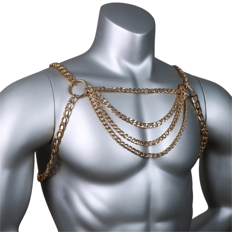 Men's Sexy Metal Body Chest Ch - Body Jewelry Harness incelemesi ve fiyatı