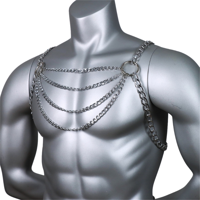 Men's Sexy Metal Body Chest Ch - Body Jewelry Harness incelemesi ve fiyatı