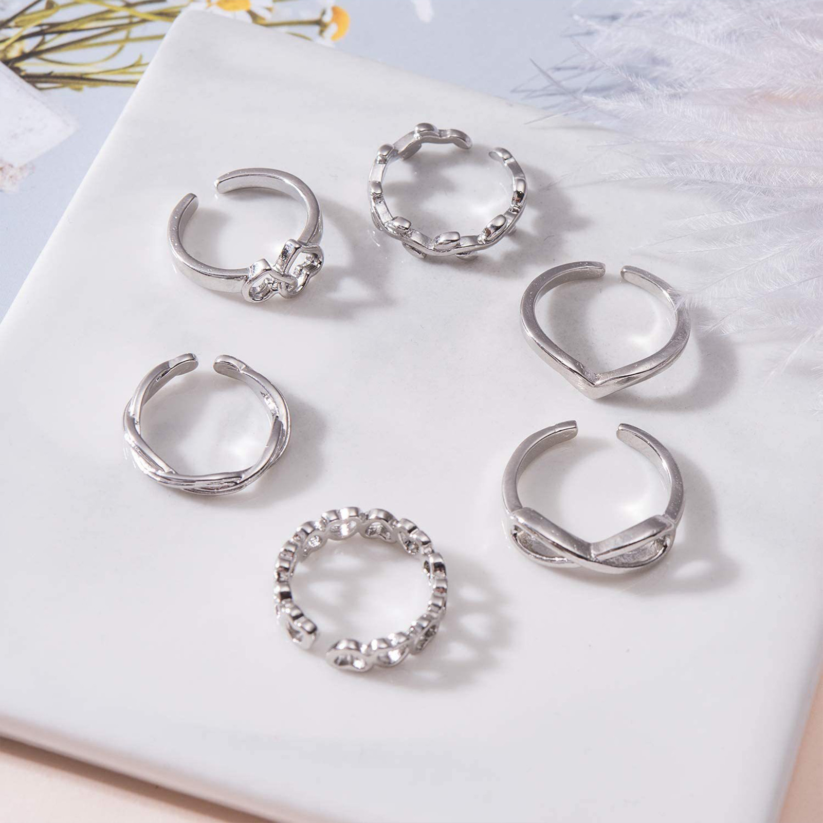 10/12Pcs Toe Rings for Women O - Body Jewelry Online incelemesi ve fiyatı