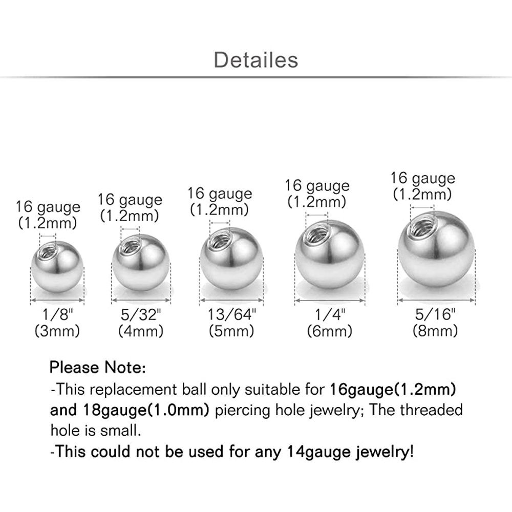 20pcs Replacement Balls Body J - Body Jewelry Barbell incelemesi ve fiyatı