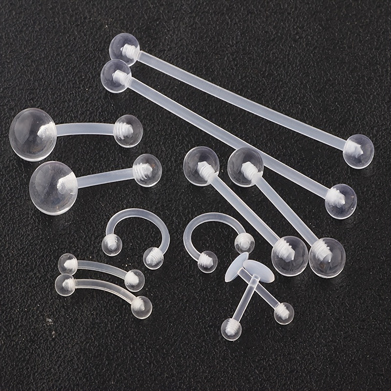 2pcs/12pcs Clear Retainers Pie - Body Jewelry Industrial incelemesi ve fiyatı