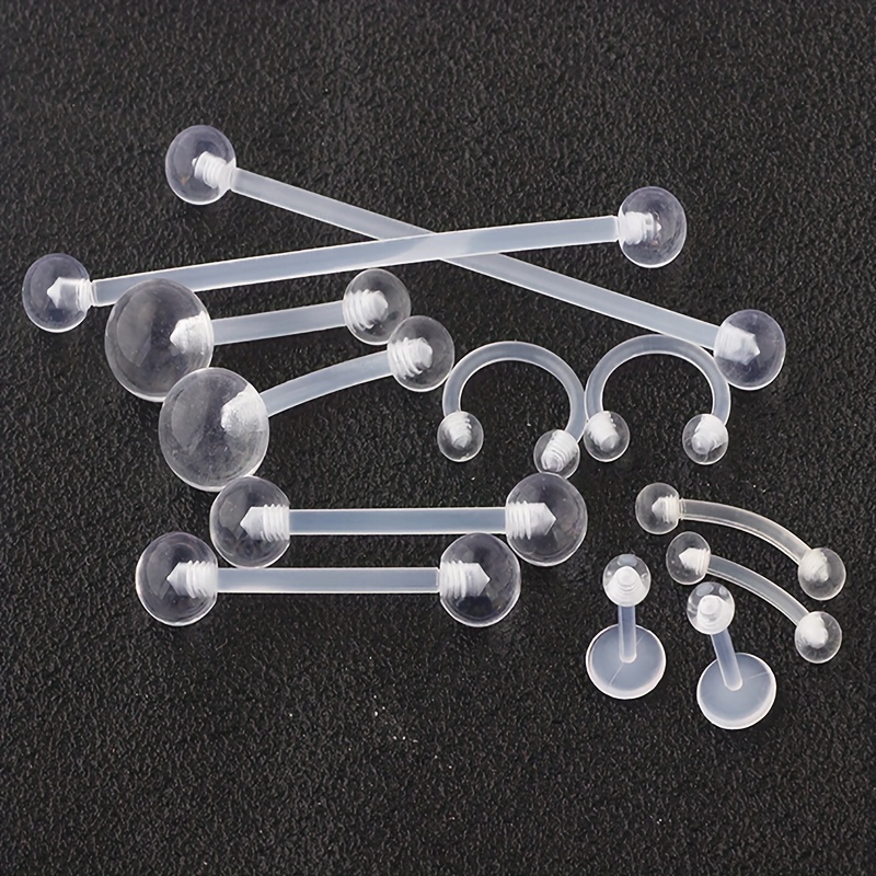 2pcs/12pcs Clear Retainers Pie - Body Jewelry Industrial incelemesi ve fiyatı