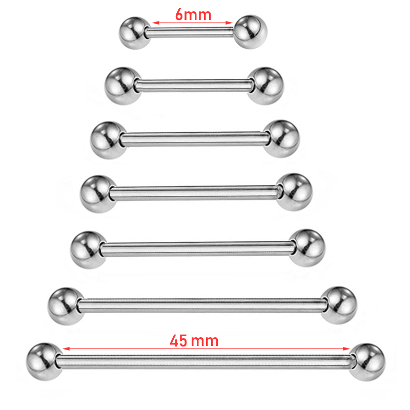2 Pieces 14G/16G Surgical Stee - Industrial Barbell Long incelemesi ve fiyatı