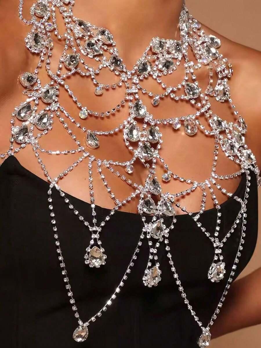 Rhinestone Body Chain Bra Neck - Body Jewelry Chains incelemesi ve fiyatı
