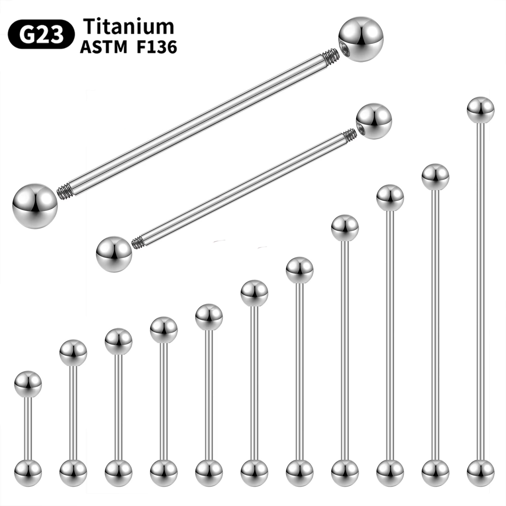 1/5Pcs Titanium Industrial Bar - Industrial Barbell Long incelemesi ve fiyatı