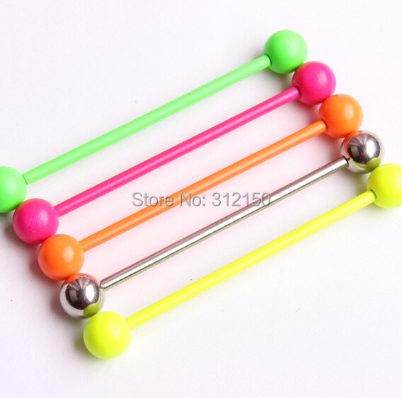 2 Pieces 14G 1.6mm Tongue Ring - Industrial Barbell Long incelemesi ve fiyatı