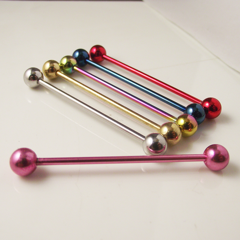 2 Pieces 14G 1.6mm Tongue Ring - Industrial Barbell Long incelemesi ve fiyatı