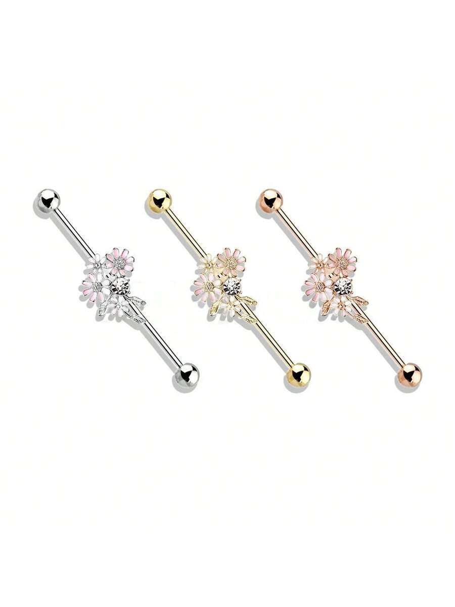 Floral Industrial Barbell Ear  - Body Jewelry Barbell incelemesi ve fiyatı