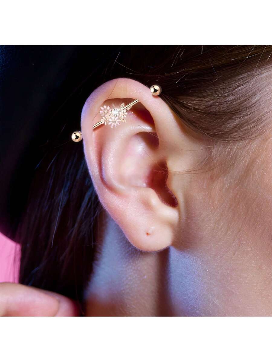 Floral Industrial Barbell Ear  - Body Jewelry Barbell incelemesi ve fiyatı